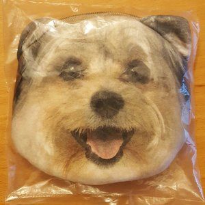 🐶 Coin Purse Terrier Dog Head/Face Makeup Bag